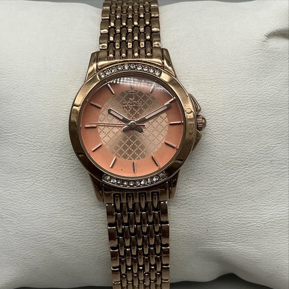 Montres Prestige Womens Watch 28mm Rose Gold Dial Gold Bracelet MPW-0216 8.5